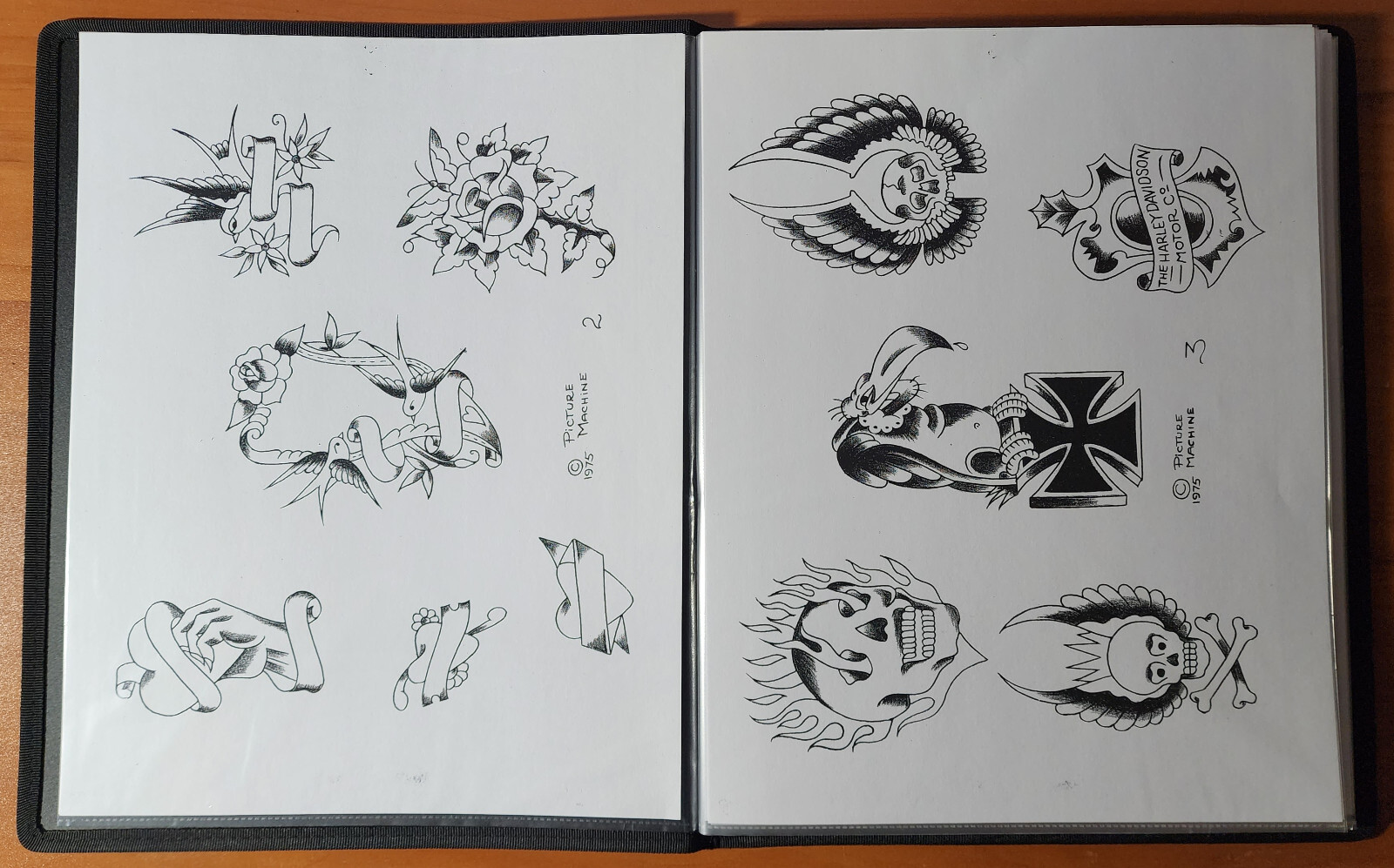 1975 Picture Machine Spaulding Rogers Traditional Vintage Tattoo Flash Book 1-50