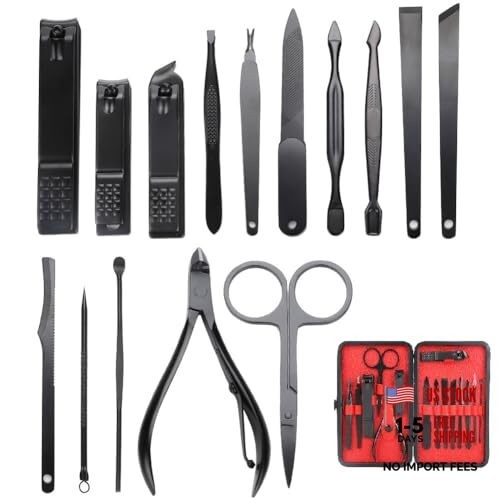 15 in 1 Nail Clippers Set, Portable Manicure Pedicure Kit with Luxurious