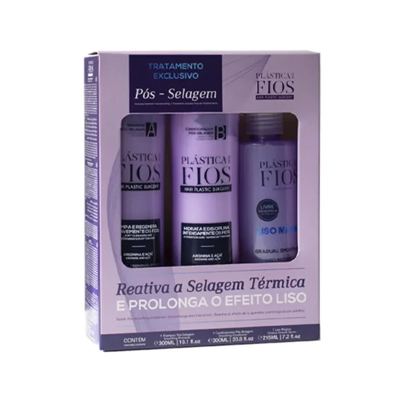 Plástica dos Fios Post Sealing Cadiveu Shampoo, Conditioner and Magic Smooth