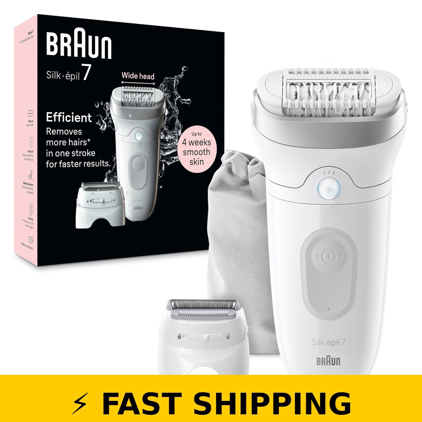 Braun Silk-épil 7 SE7-041 Epilator & Trimmer, Wet/Dry, Silver