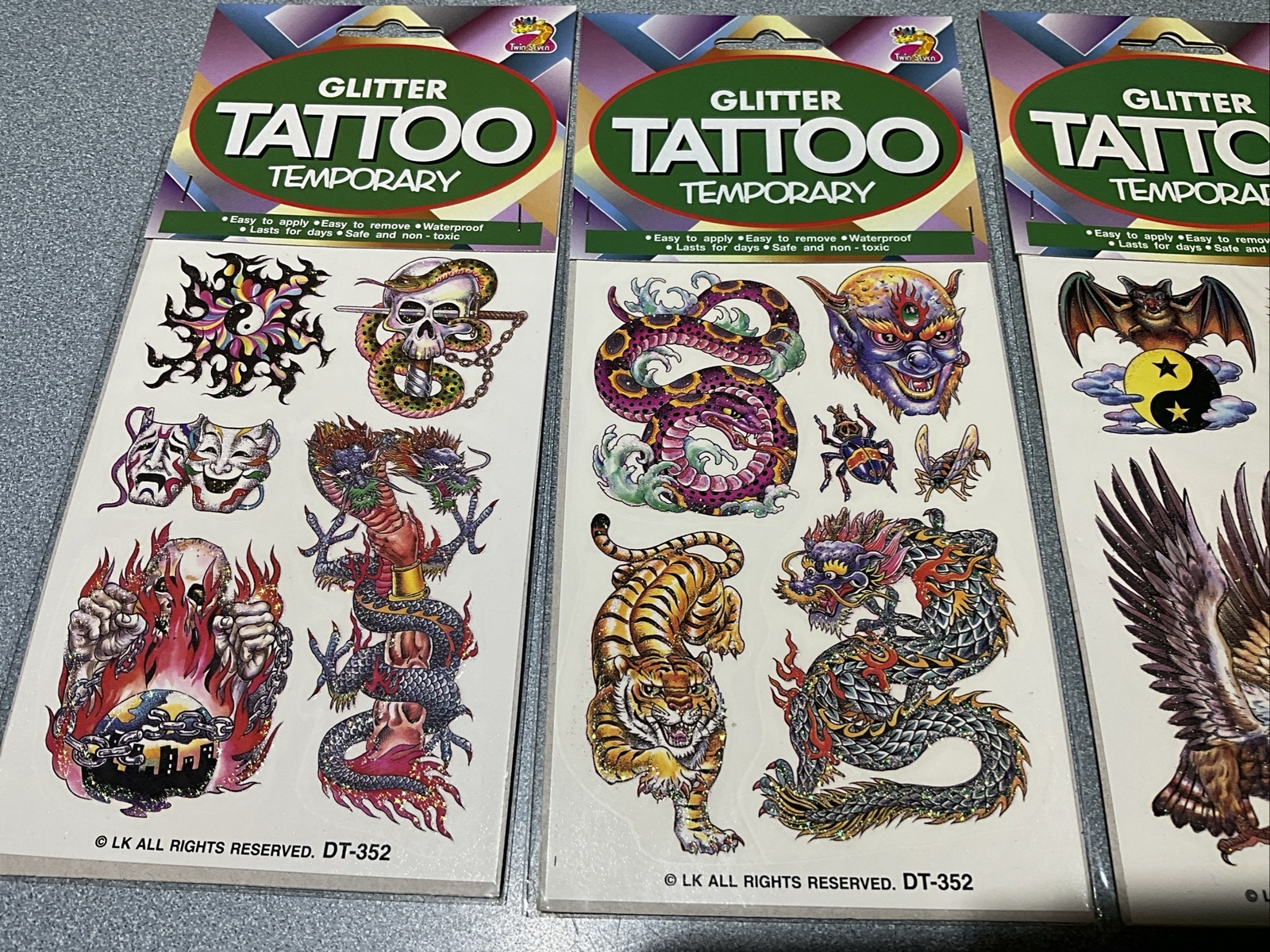GLITTER Temporary Tattoo-3 PACKS As Shown In Pictures mythical creatures FREE SH