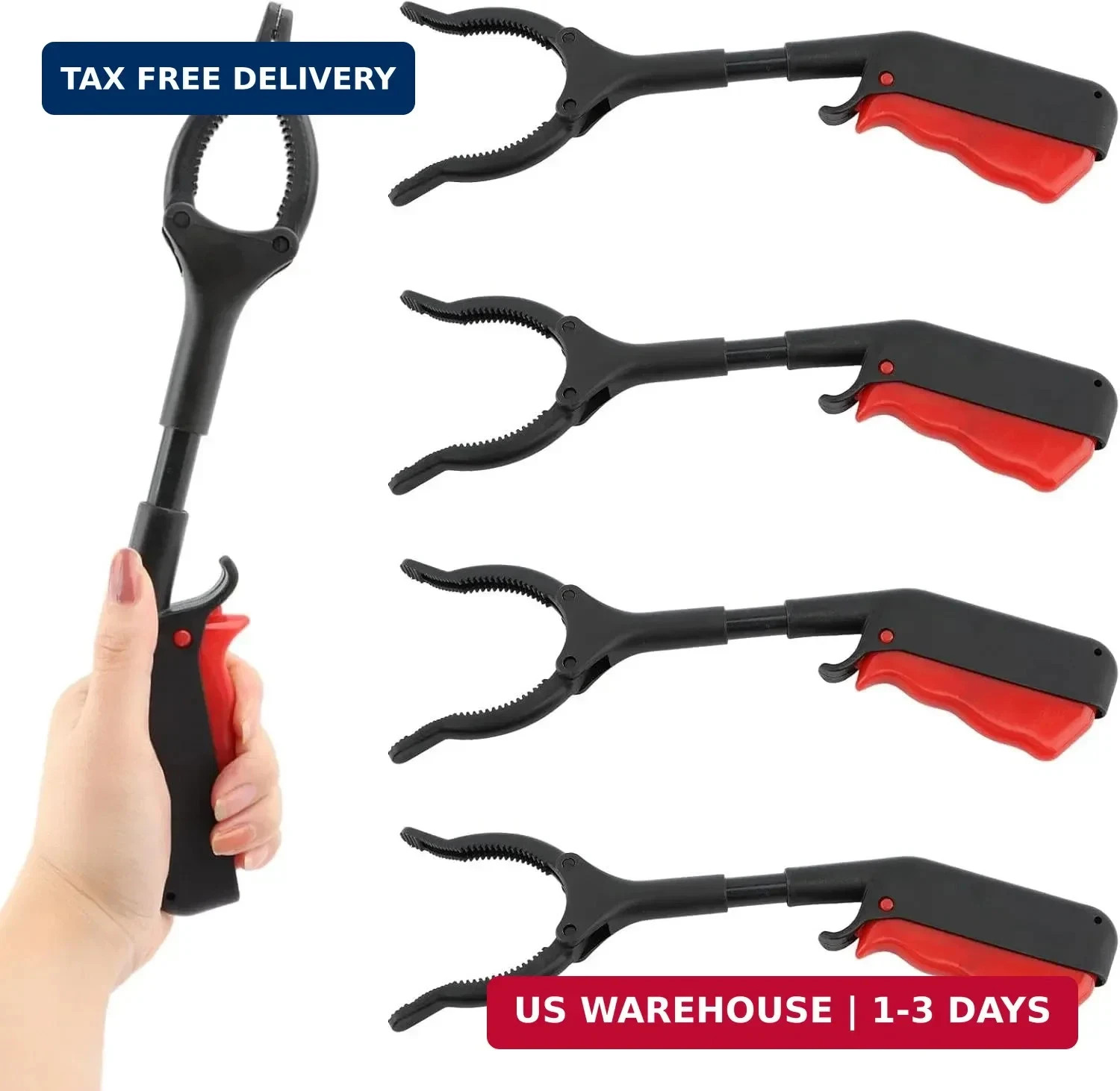 Short Grabber Reacher Tool, 4pcs 30cm/12inch Small Grabber Reacher Tools Non-Sli