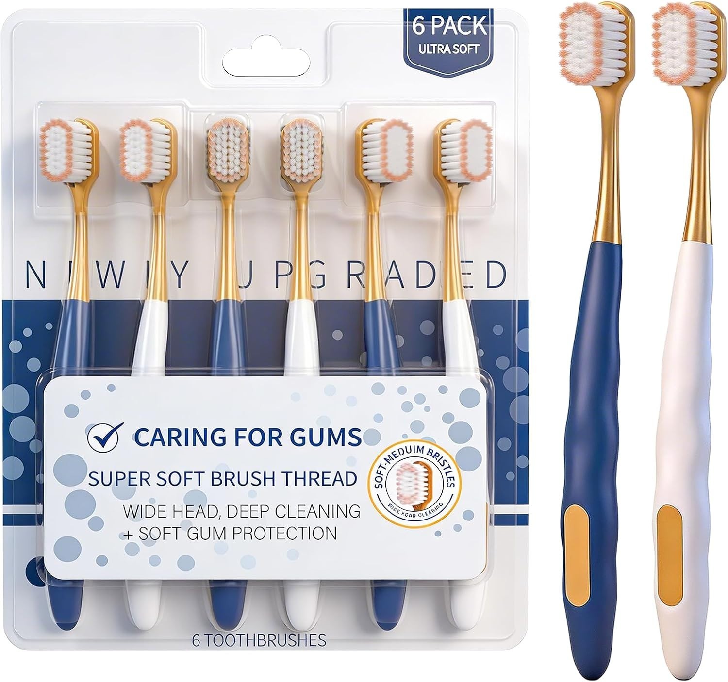 Adult Wide Head Soft Hair Toothbrush, Manual Toothbrush, Excellent Cleaning E…