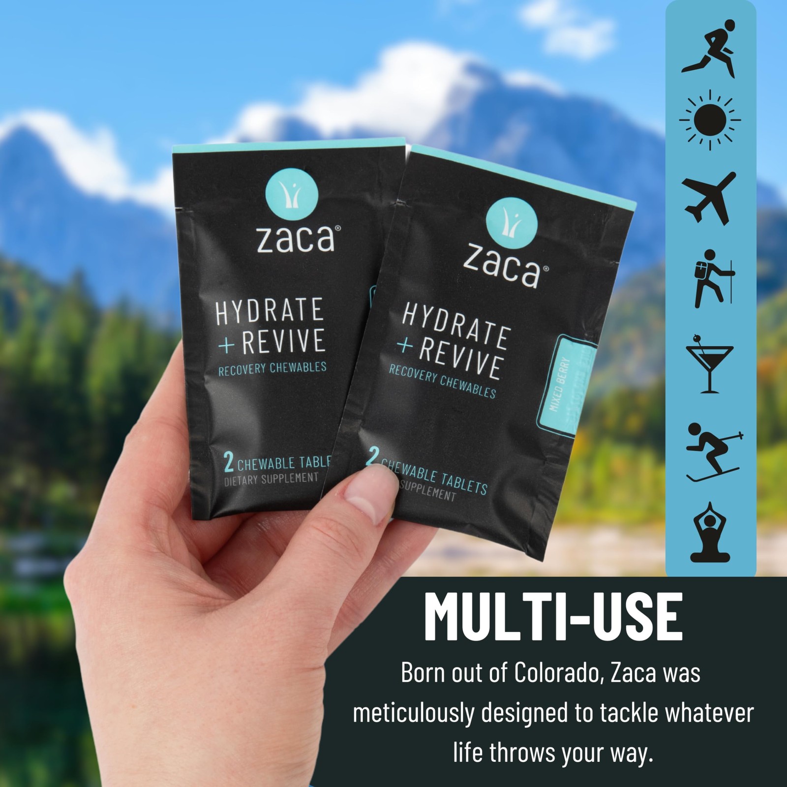 Zaca Recovery Chewable Supplement | Hydrate + Revive | 6 2 Count (Pack of 6)