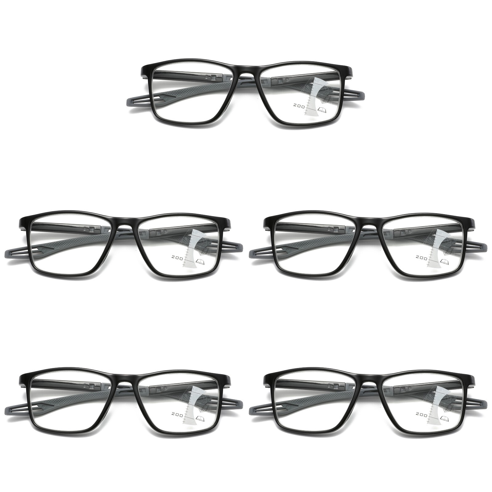 5PK Men Women Multifocus No Line Progressive Reading Glasses Multifocal Readers