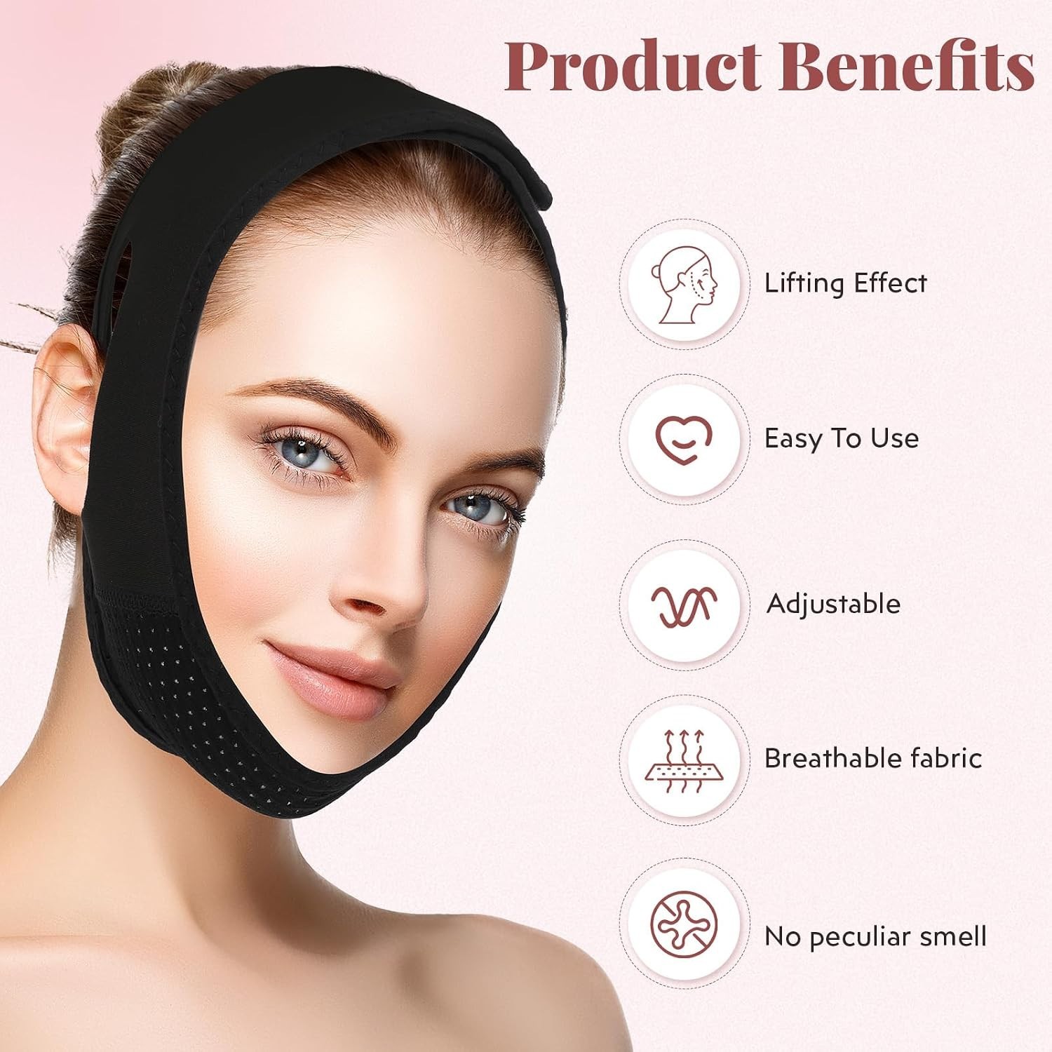 Reusable Chin Strap with Lifting Effect – Adjustable Jawline Shaper for Sleep