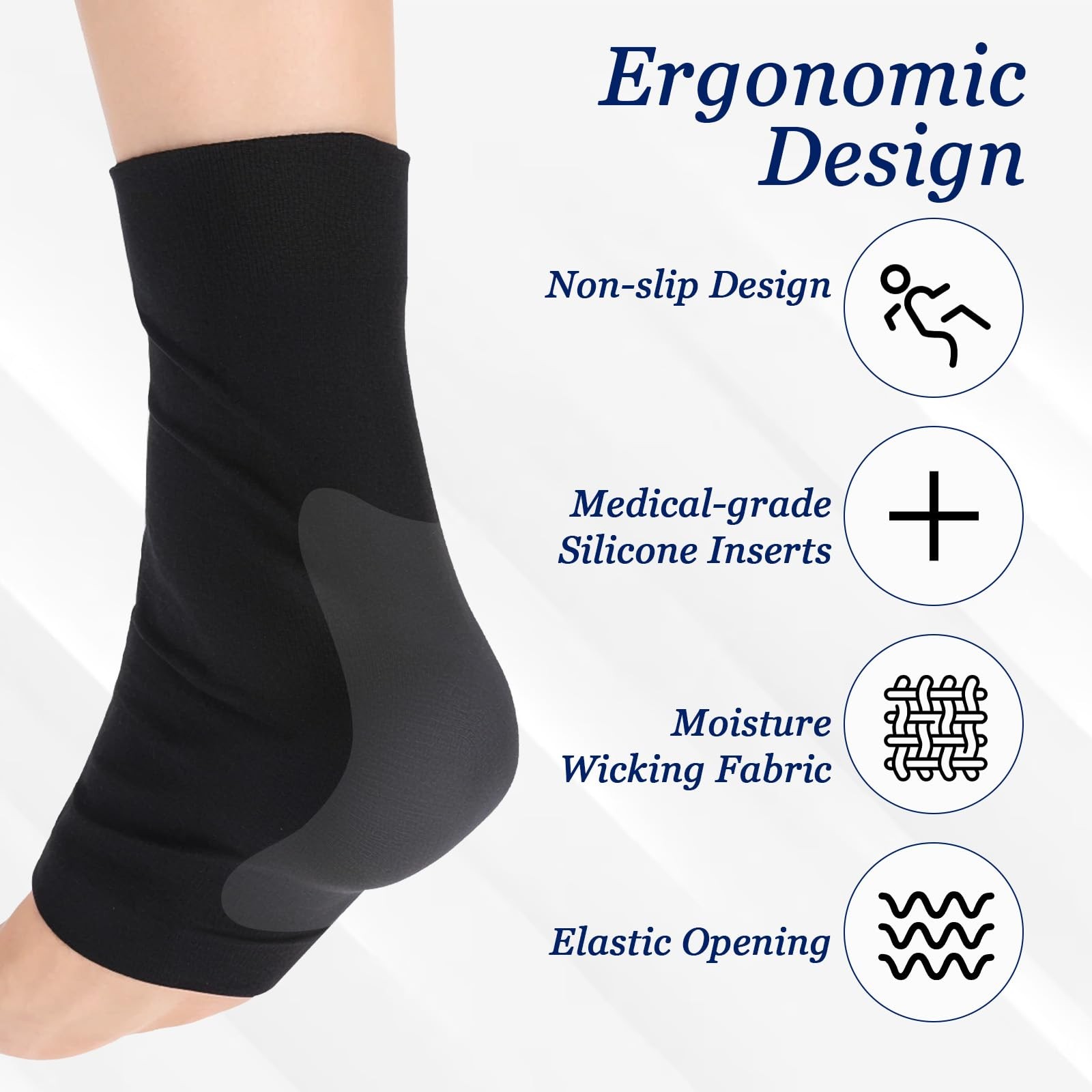 Achilles Tendon Heel Protector Socks Premium Gel Cushioned Support Sleeves