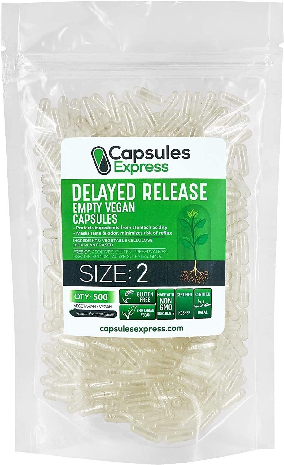 Capsules Express Size 2 Delayed Release Empty Vegan Capsules Pills Vegetable DIY