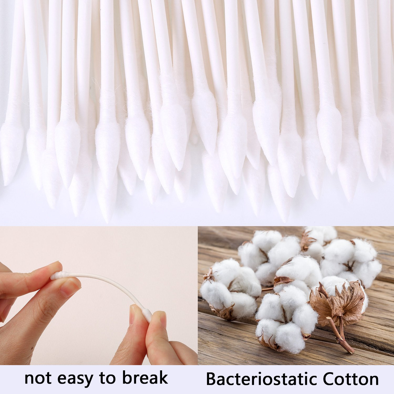 Pointed Cotton Swabs Compatible with Q Tips Double Precision Tips Cotton Buds wi