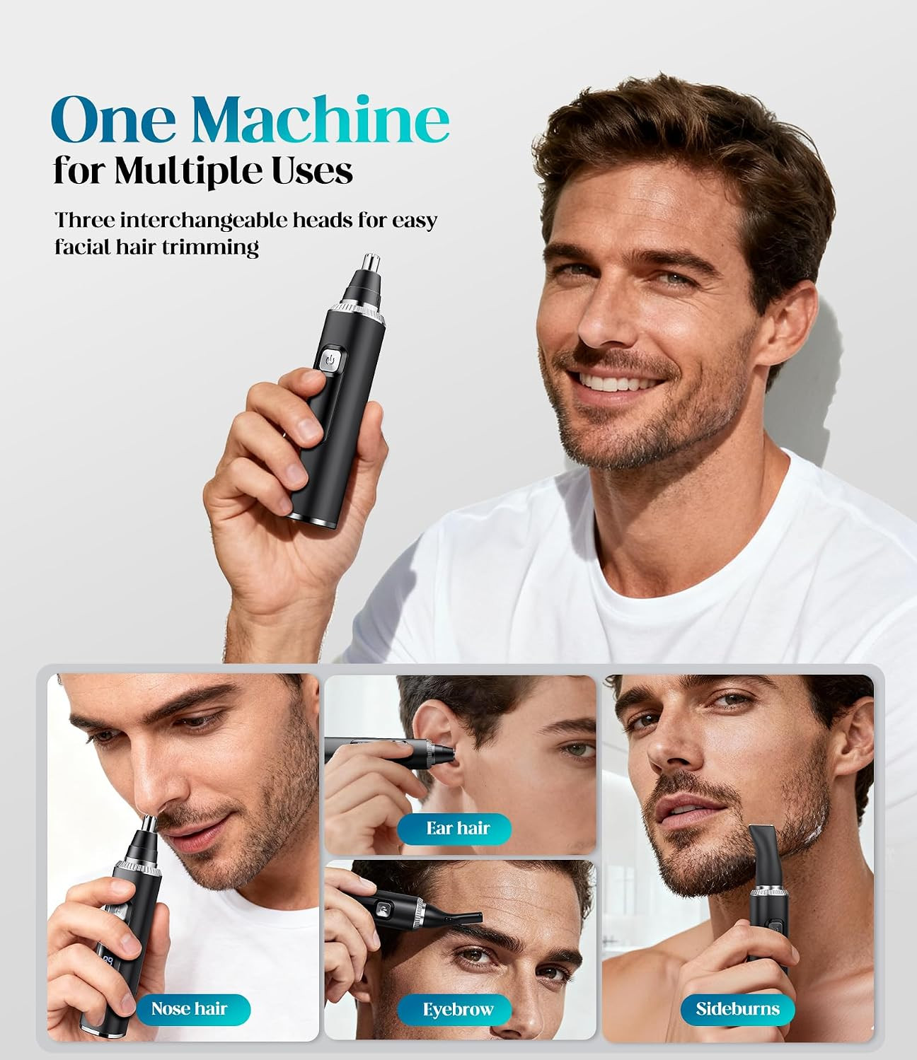 Nose Hair Trimmer for Men and Women, Type-C Rechargeable Precision Groomer