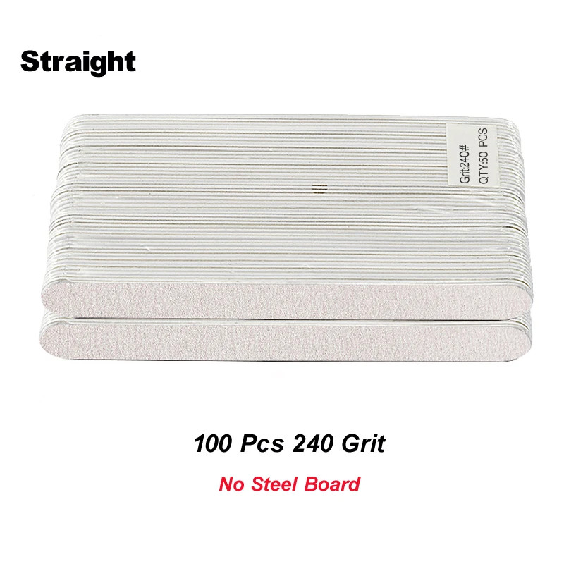 100 Pcs/Lot Moon Replacement Sandpaper Files 80 100 180 240 With Metal Handle