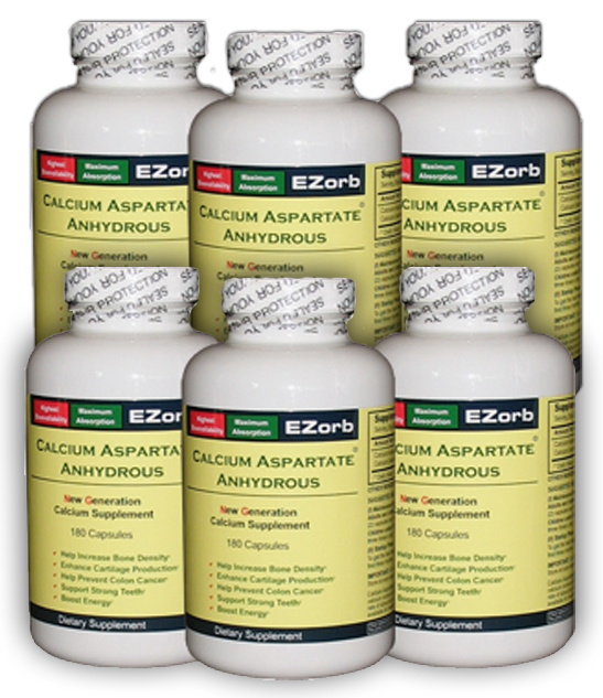 6 Btls. EZorb Calcium Capsules Low Price Save 12%-Save $43.16 an Elixir Product