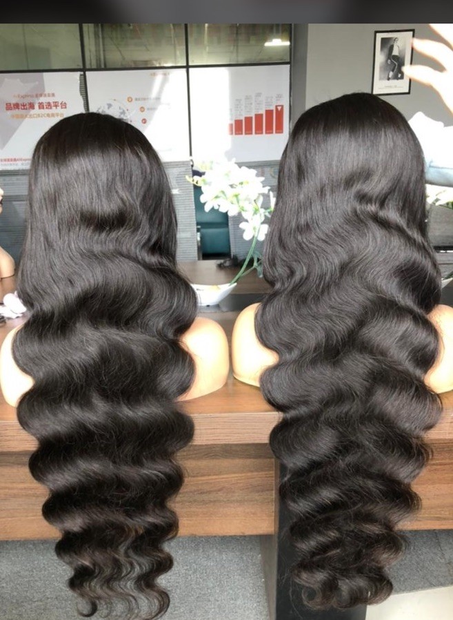 Lace Front Body Wave Wig C-Part Wig Cap Natural Wavy Black/Brown Women