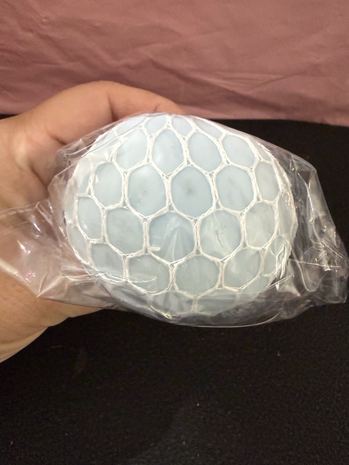 Blue & White Mesh Cover Gel Squeeze Stress Ball Toy 3in FB26203-32