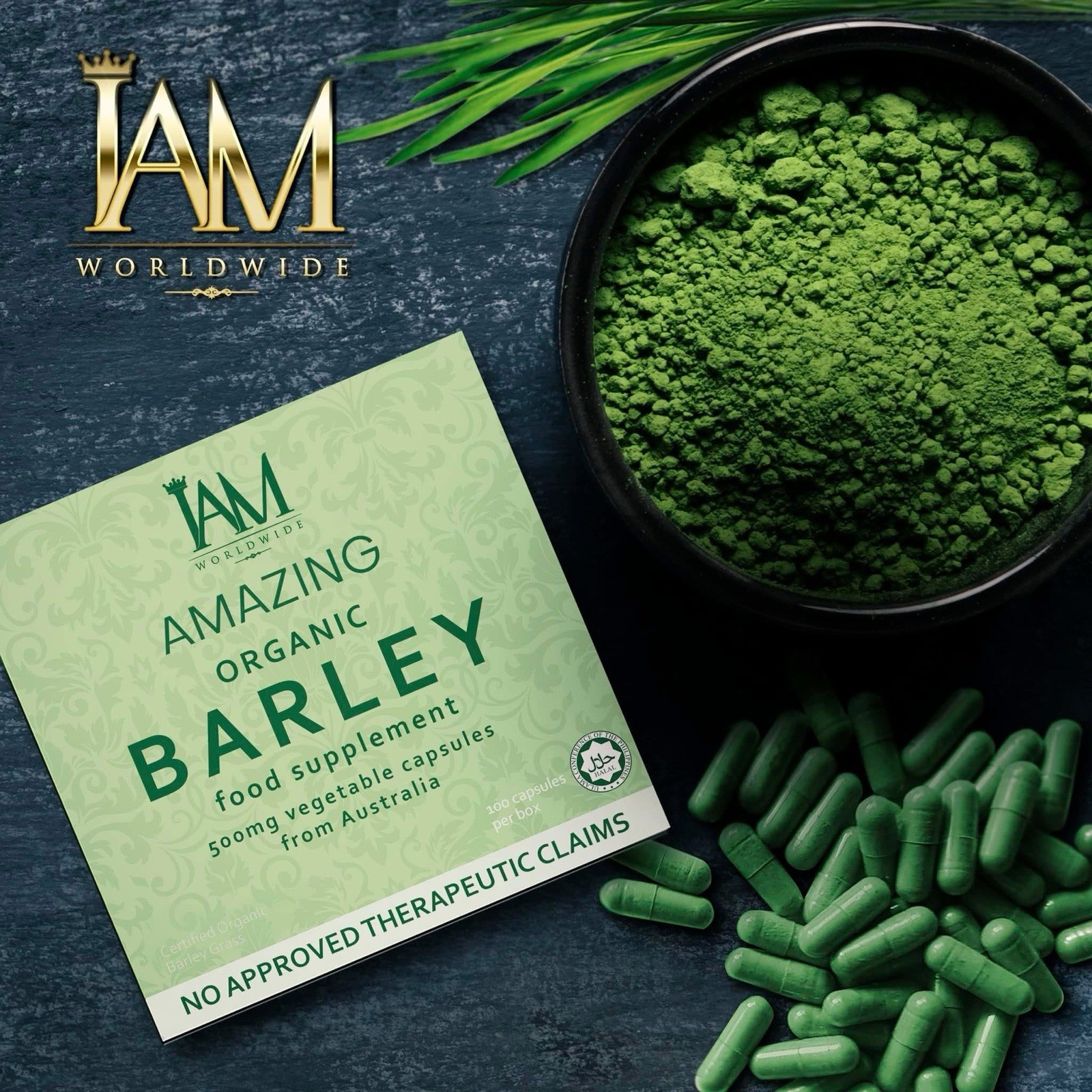 I AM Amazing Pure Organic Barley Capsule 1 Box