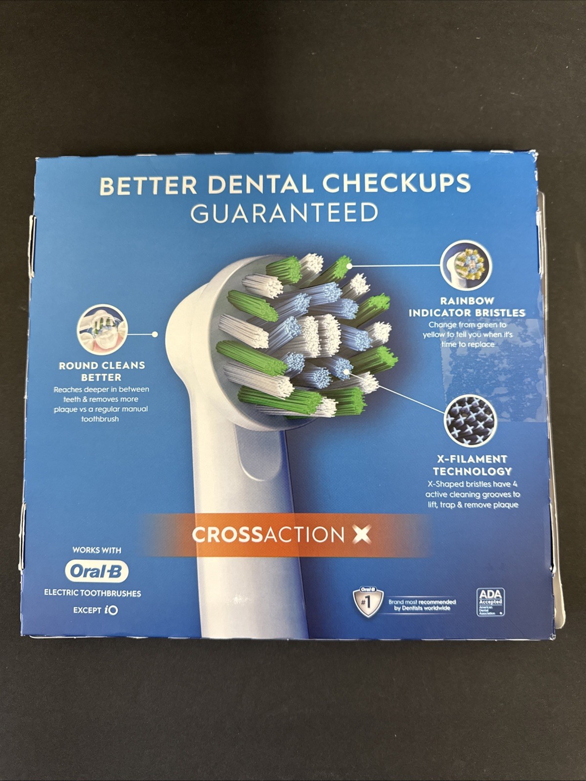 Oral B Replacement Brush Heads Cross Action X 10 Pack – White