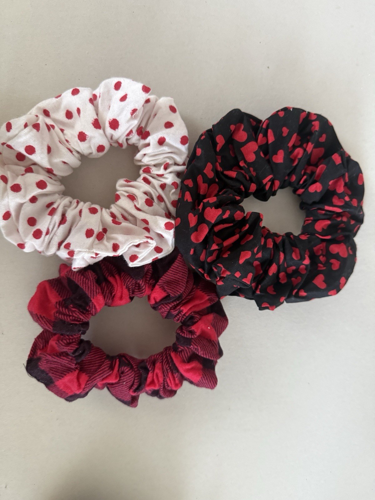 Multicolor Fabric Scrunchie Set w/ Scarf Mixed Prints Round Elastic Hair Ties