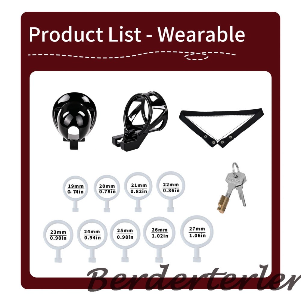 ABS / Stainless Steel Constraint Cages Head Breathable Chastity Lock With Belt