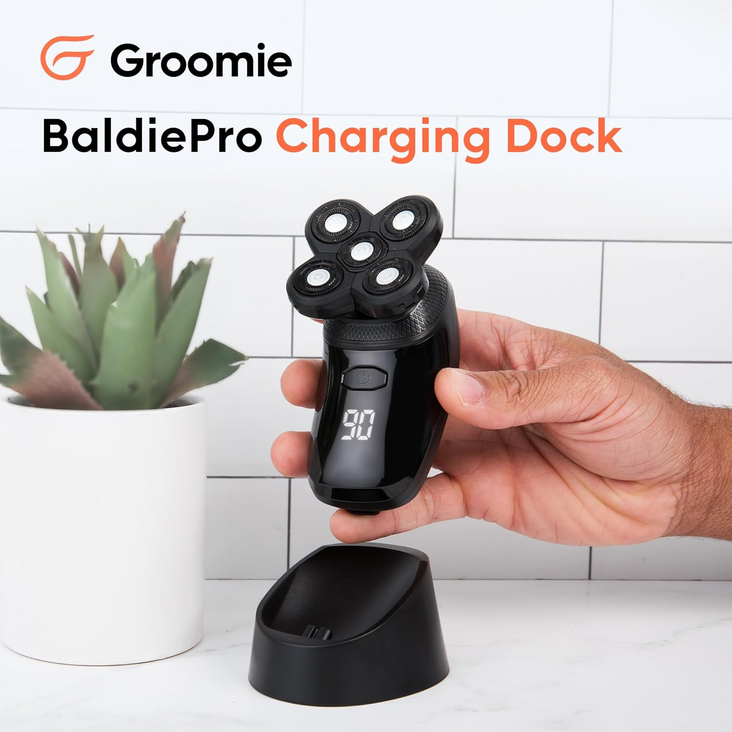 Groomie Charging Dock for Baldiepro Electric Head Shaver – Sleek Portable Chargi