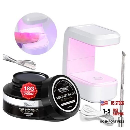 Solid Nail Glue, 18g Solid U V Gel Nail Glue Gel for A-Clear with Nail Lamp