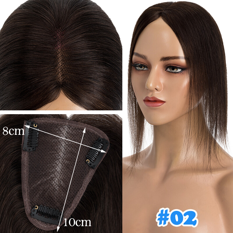 Free Part Full Lace Topper Hairpiece Clip in 100% Remy Human Hair Piece Toupee