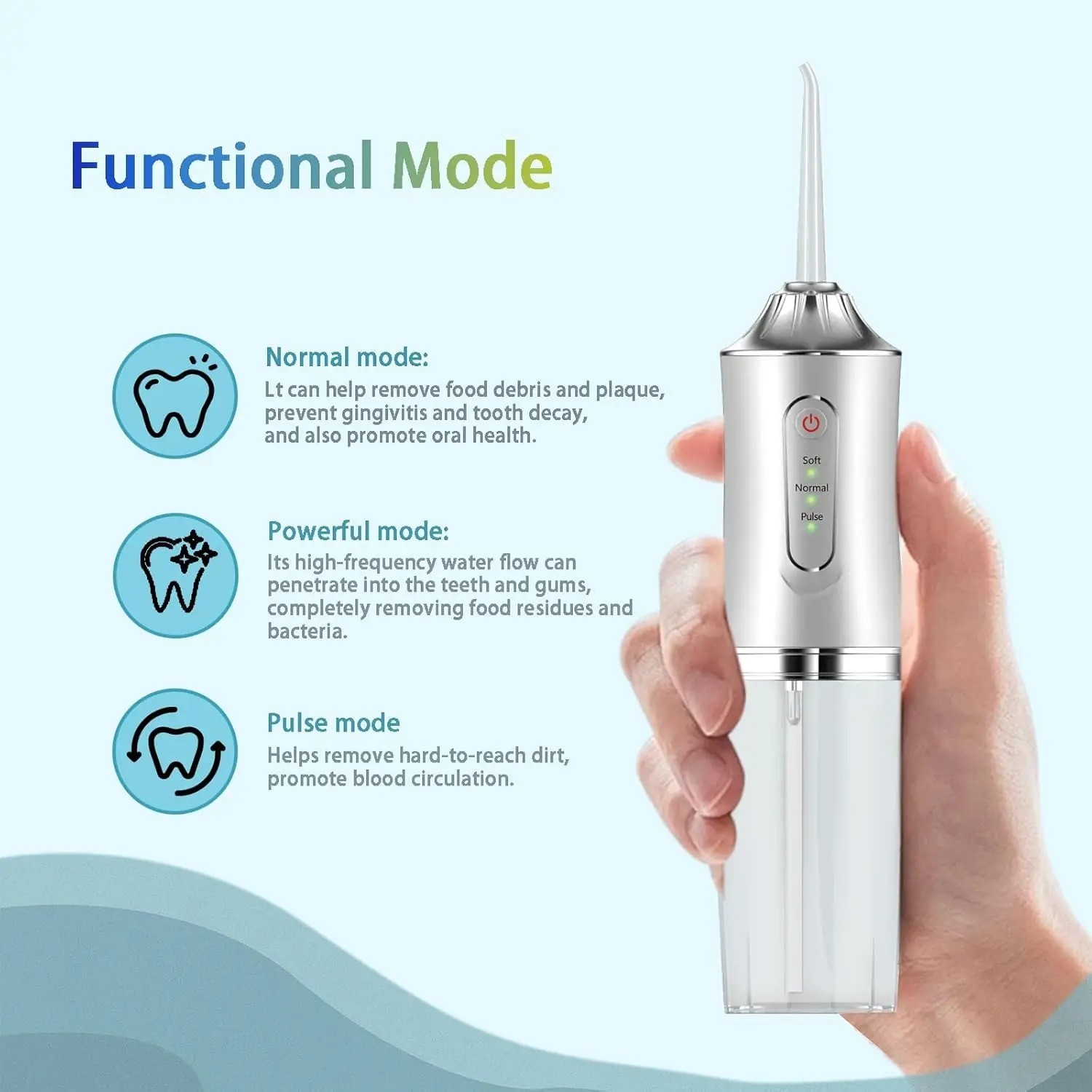 Water Flosser Water Pick Cordless Oral Irrigator Dental Teeth Cleaner