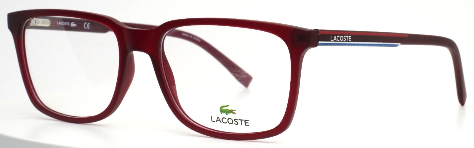 LACOSTE L2859 615 Matte Dark Red Mens Rectangle Eyeglasses 57-18-145 B:41