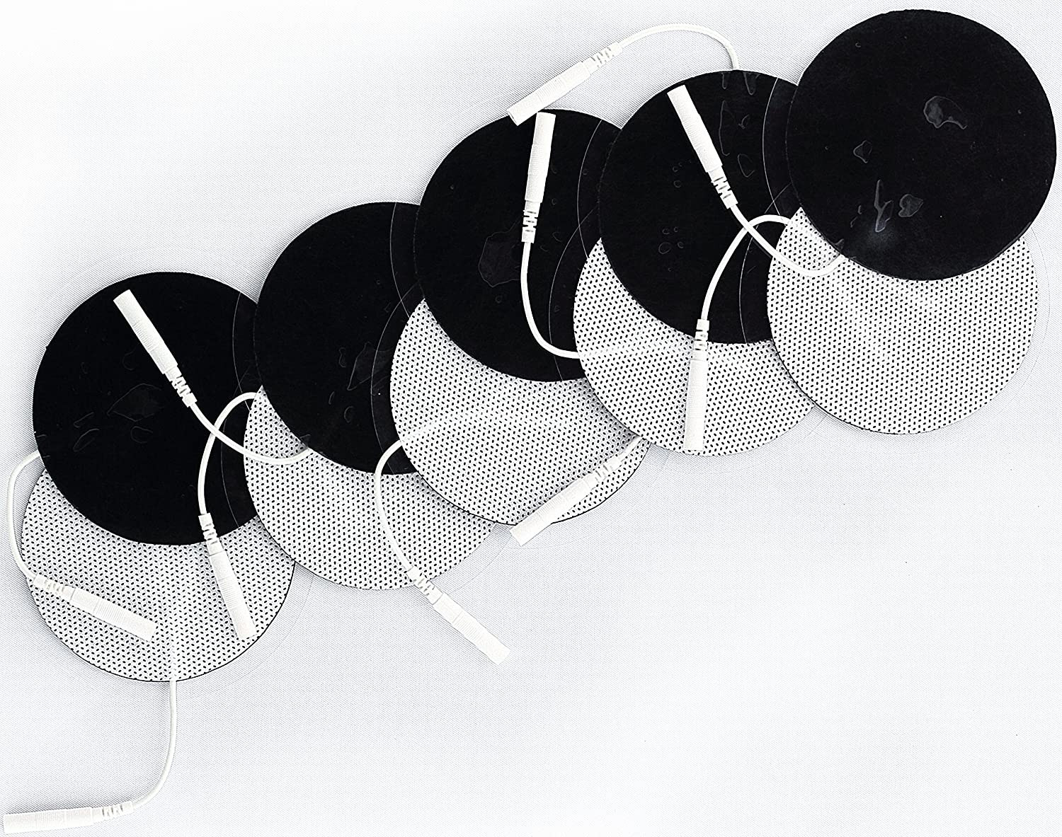 36 Replacement Electrode Pads for Massagers /Tens Units 1.25” Round White Cloth