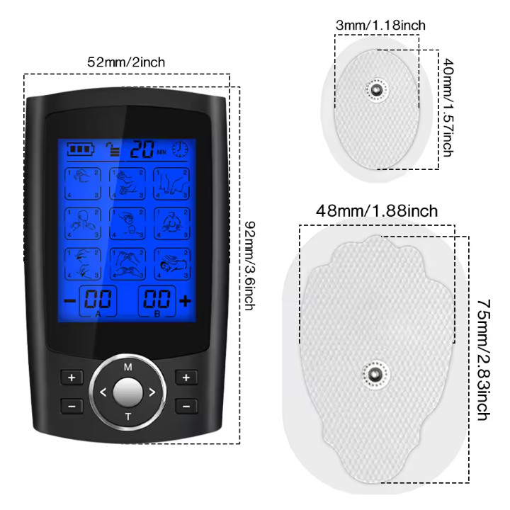 Tens Unit Muscle Stimulator Electric Pulse Massager Rechargeable Pain Reliever