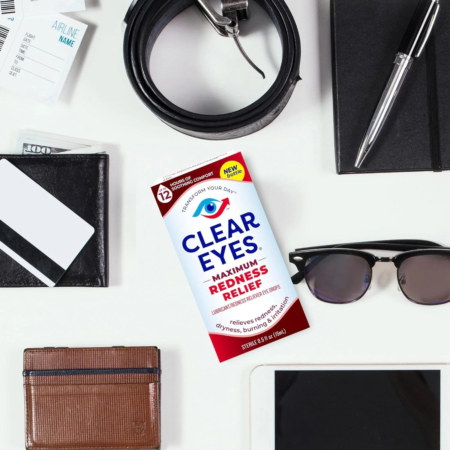 3 Pack Clear Eyes Maximum Strength Redness Relief Eye Drops 0.5 Oz Each