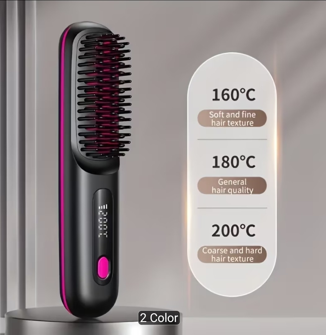 Portable Wireless Hair Straightener Comb | USB Charging, 3-speed Temperature…