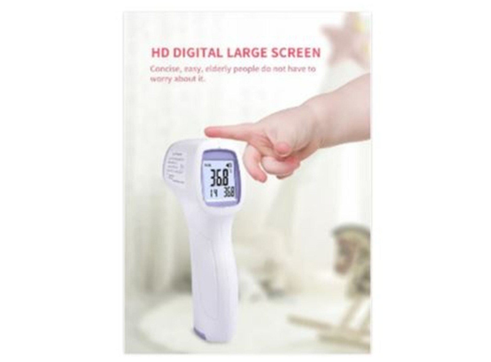 Infrared Thermometer Non-Contact LCD all age Retail Box 2 AA Batteries included