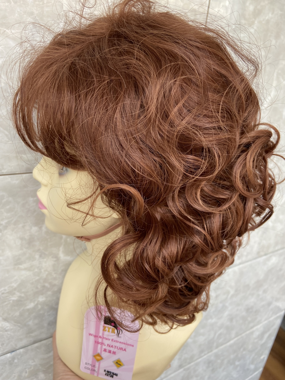 Medium Fluffy Wavy Auburn 33/30 Synthetic Hair Wigs Women Natural Fashion Wigs