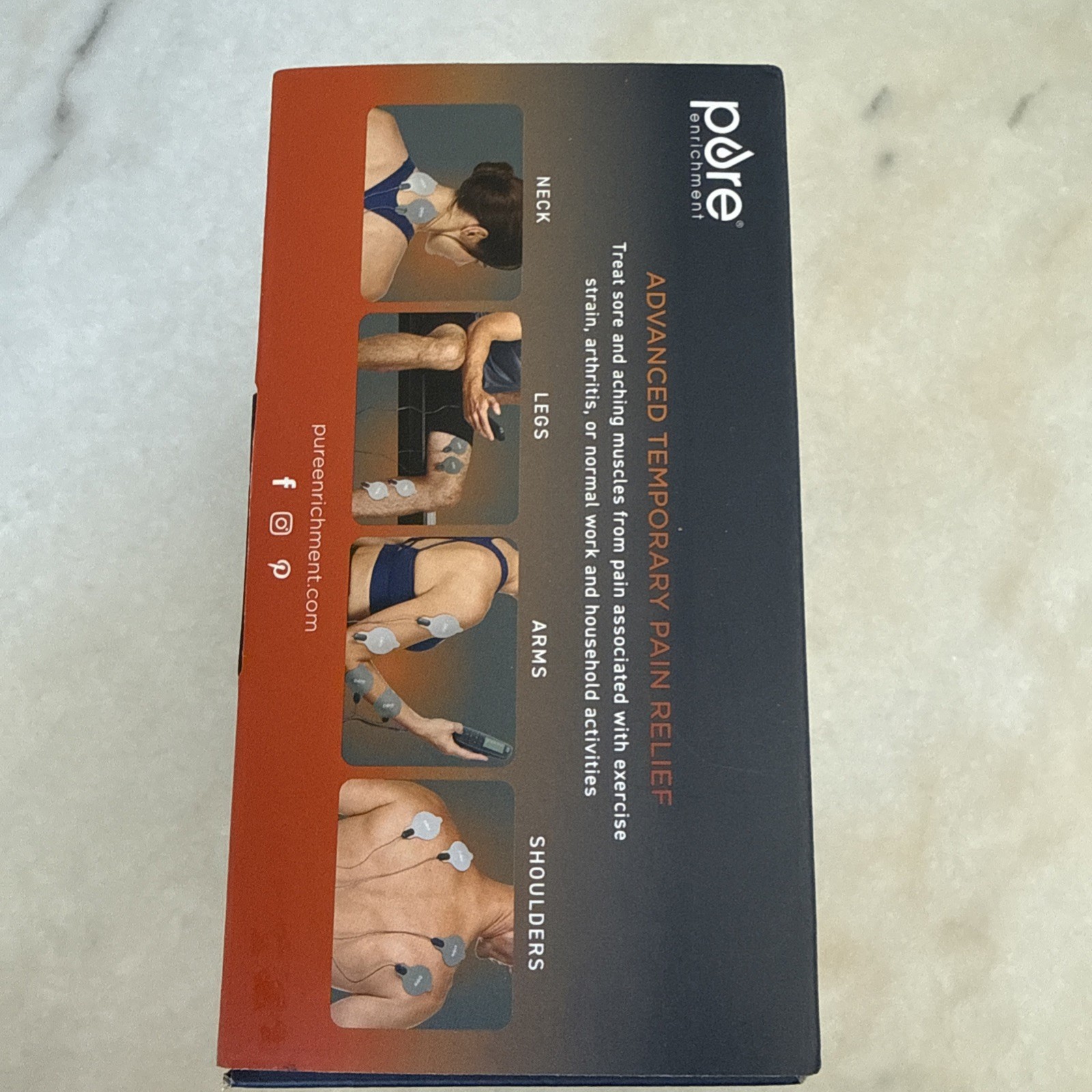 New OPEN BOX Pure Enrichment PurePulse Trio TENS EMS + Heat Muscle Stimulator