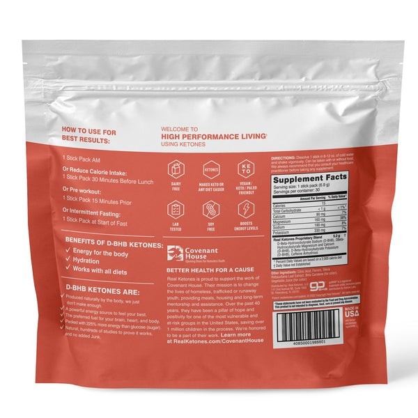 Real Ketones, Shift, caffeinated peach 30 Drink Mix Packets, 0.26 oz (6.9g) Each
