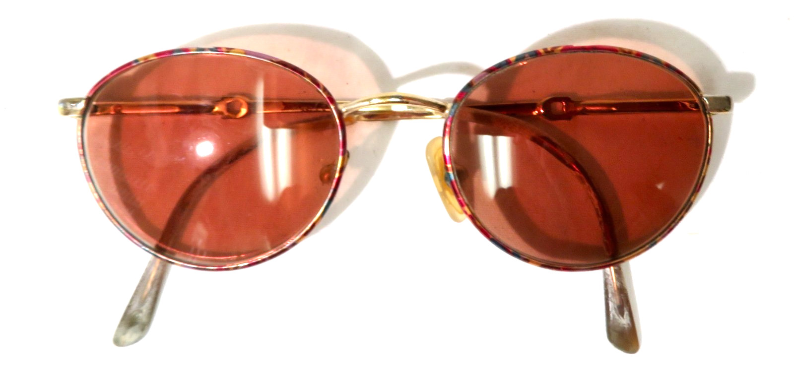 Gucci Eyeglass frame unknown model worn off Gold metal & multicolored eyewear