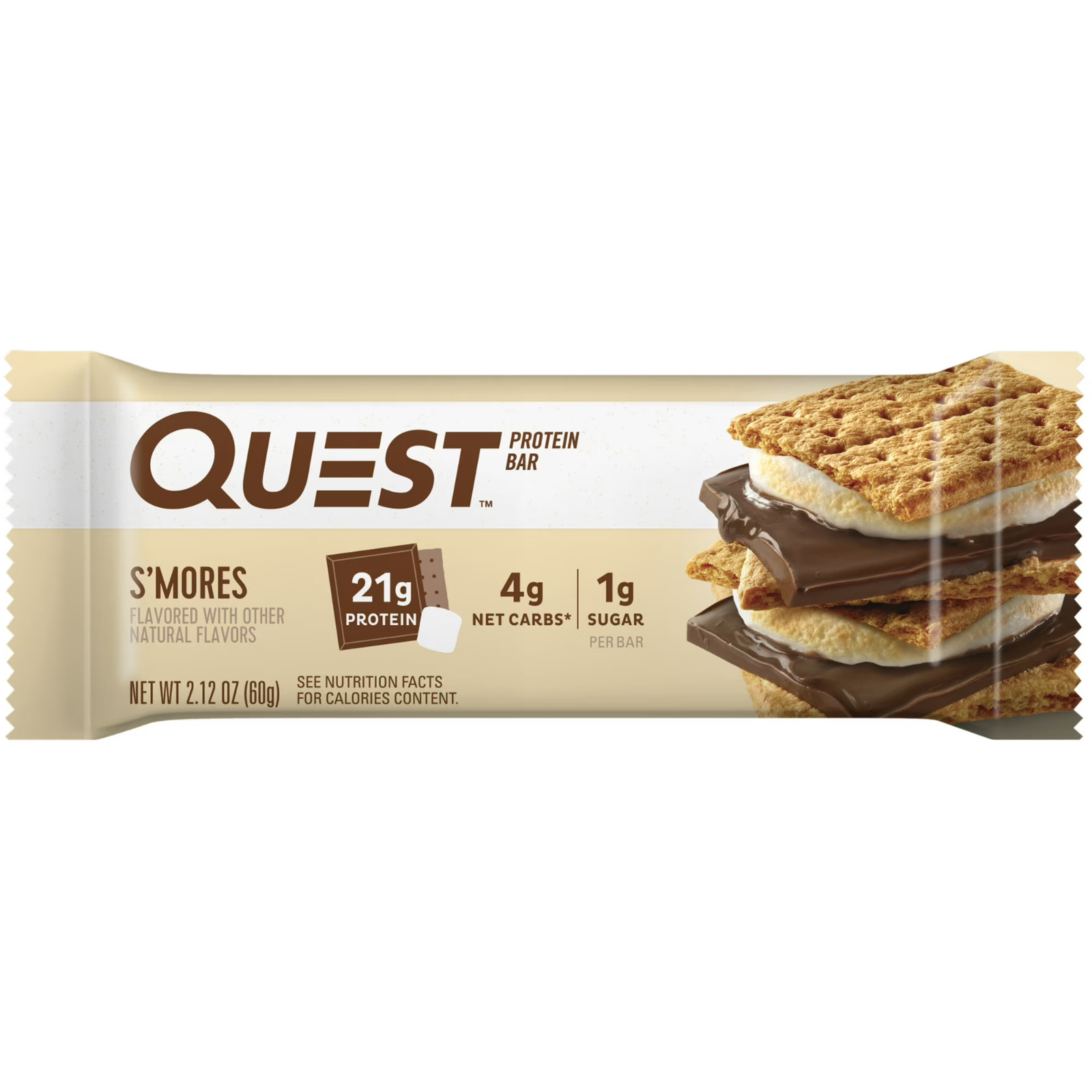 Quest Protein Bar, Smores, 20g Protein, Gluten Free, 4 Count