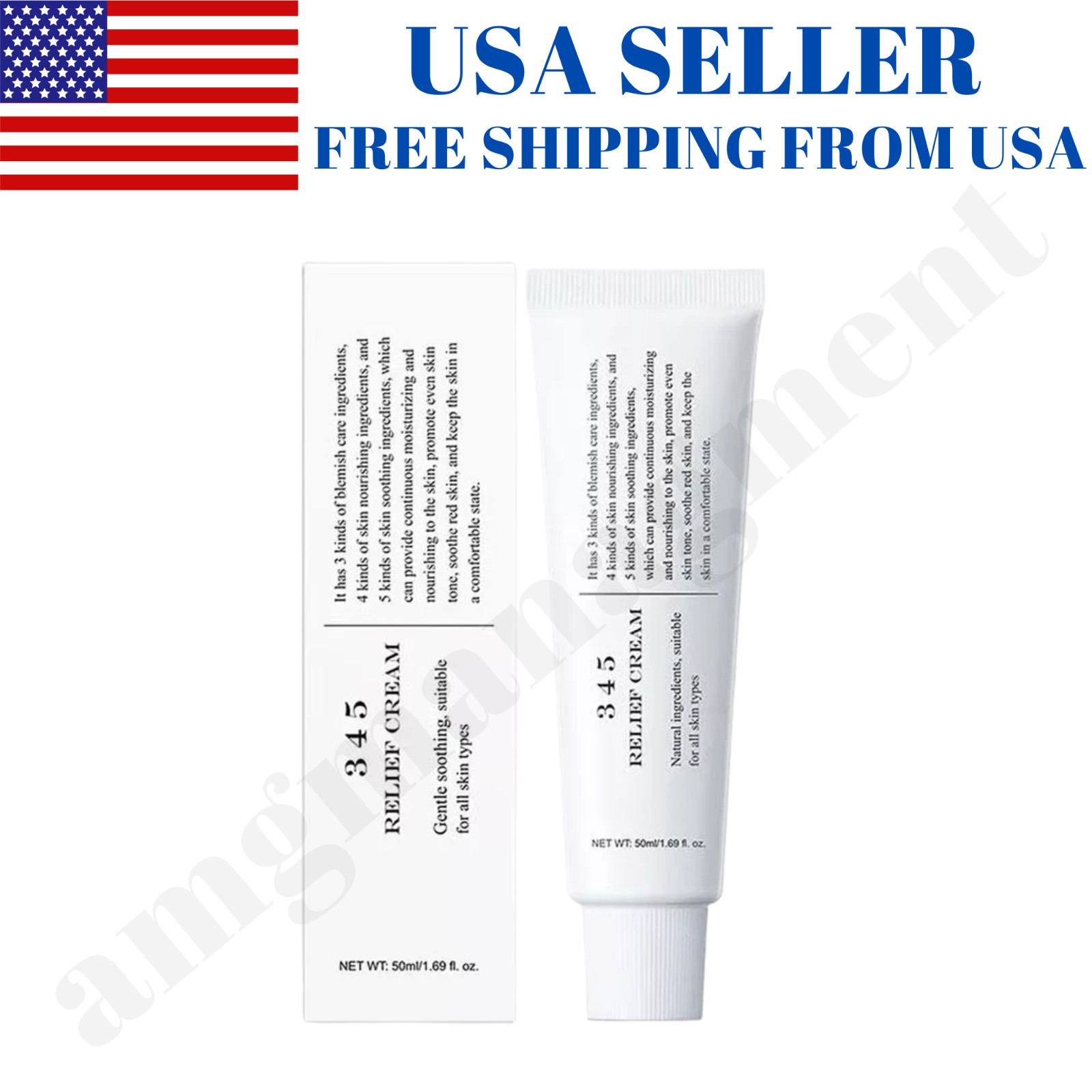 345 Relief Cream 50ml / 1.69 fl oz Soothing Moisturizing Face Cream New