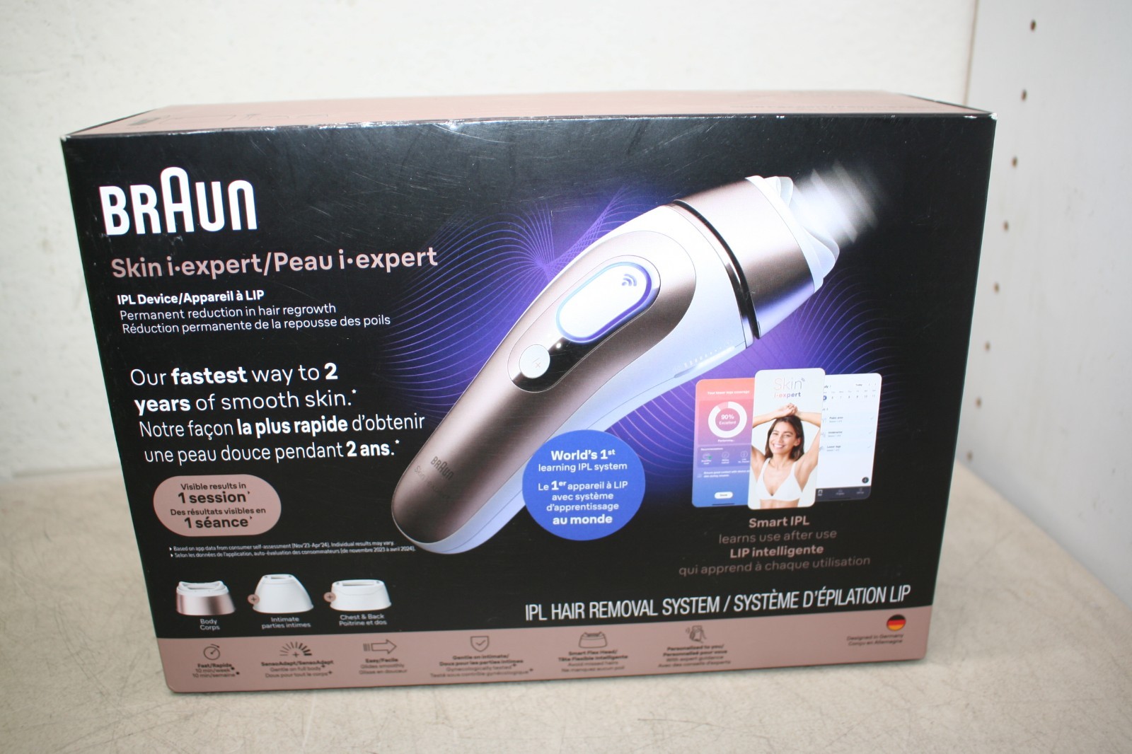 Braun Skin i-Expert Smart IPL Hair Removal Device App Guided 2 Heads Case 6036