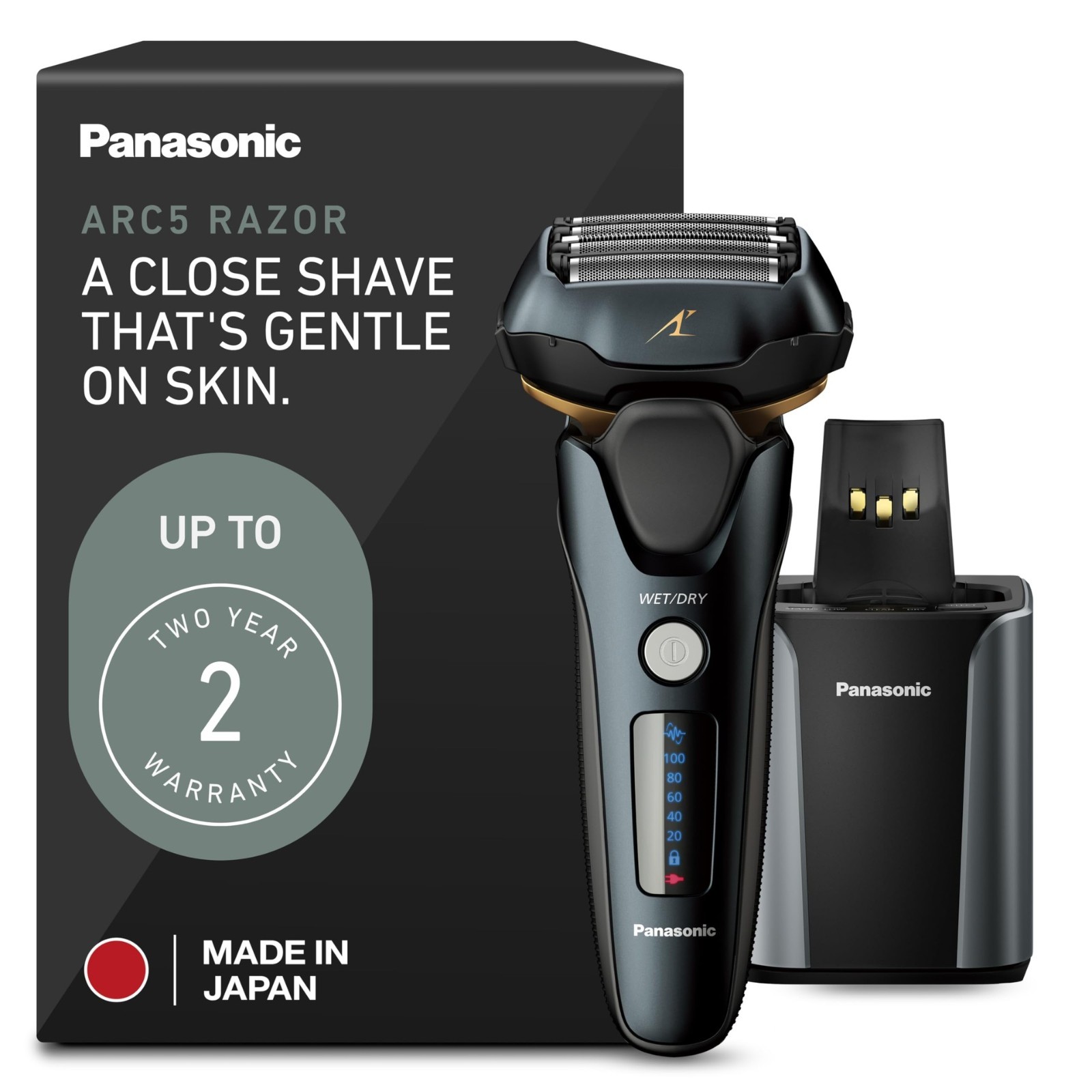 🔥 Panasonic Arc 5 Wet/Dry Cordless Premium Shaver & Cleaning Station ES-LV97-K.