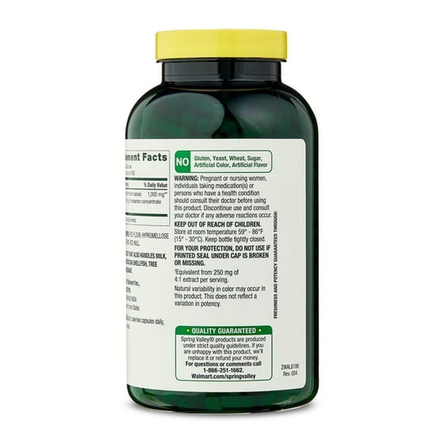 Cinnamon Dietary Supplement, 1000 Mg, 400 Count Free Shipping US