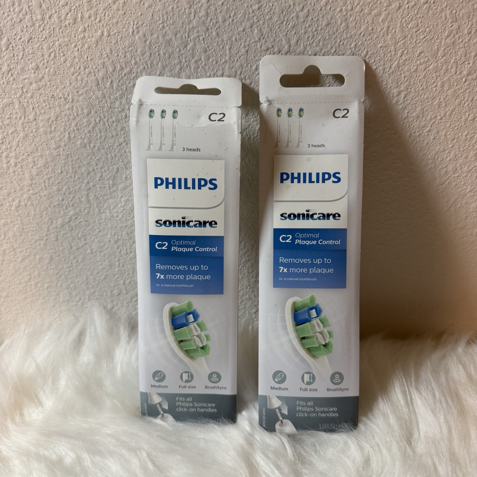 Philips HX9023/65 C2 Optimal Plaque Control 3 Brush Heads Per Pack 6 Total NEW