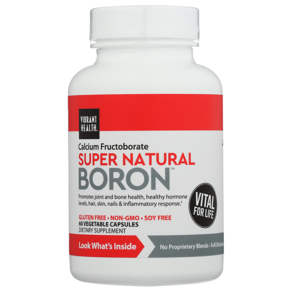 Vibrant Health – Super Natural Boron, 90 VegiCaps EXP 06/27