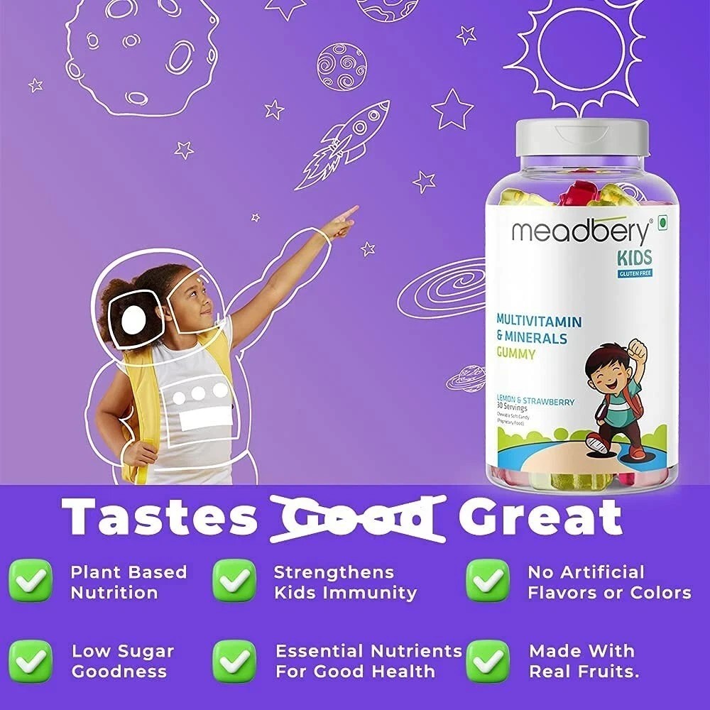 Meadbery Multivitamin And Mineral Bears Jelly Glutenfree Formula – 30 Gummys