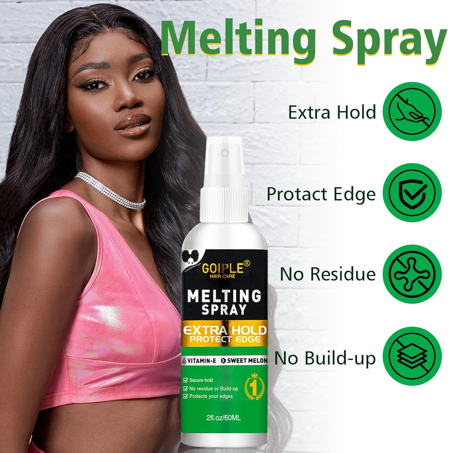 Lace Melting and Holding Mousse Glue-Less Hair Adhesive for Wigs, Wig Glue Lace