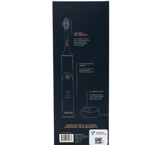 Snow LED Sonic Electric Toothbrush Whitening Waterproof Rechargeable 2 Heads Blu