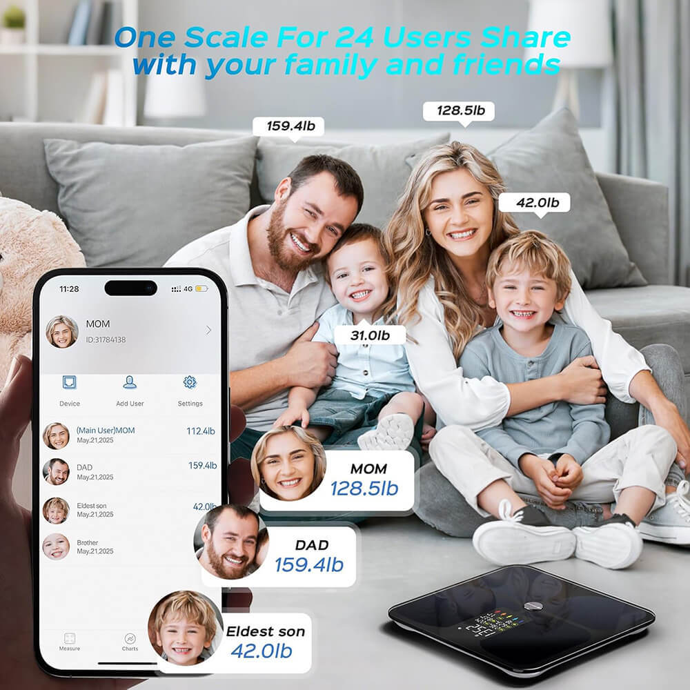 Lepulse Smart Scale Weight Body Digital Bathroom Scale Bluetooth Body Fat Scale