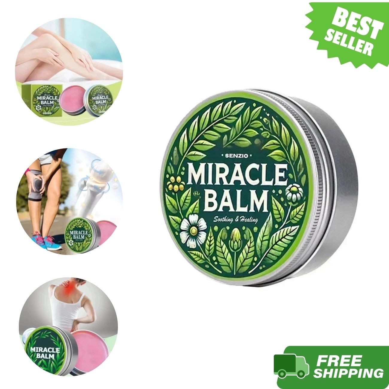Senzio Miracle Balm, New Soothing Joint Cream for Back, Hands, Feet and Body