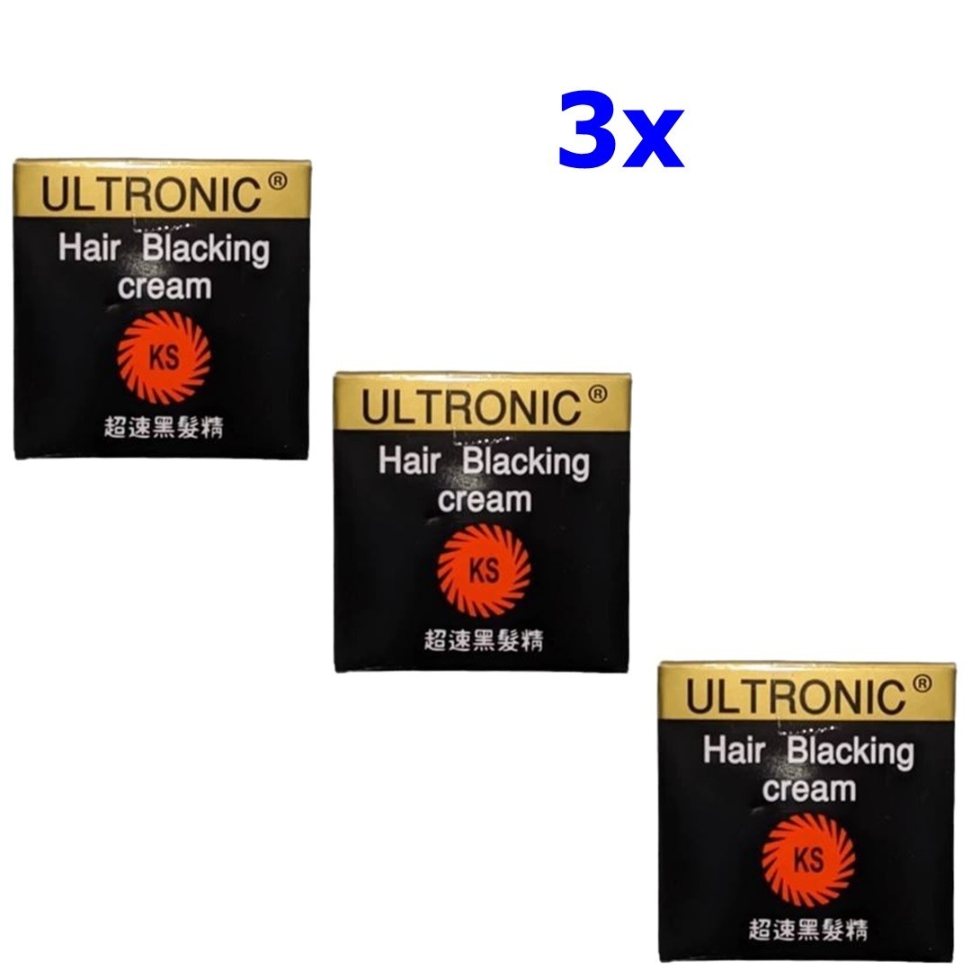 3x Natural Ultronic Hair Dark Black Grey Young Restoria Cream Restore Men Women