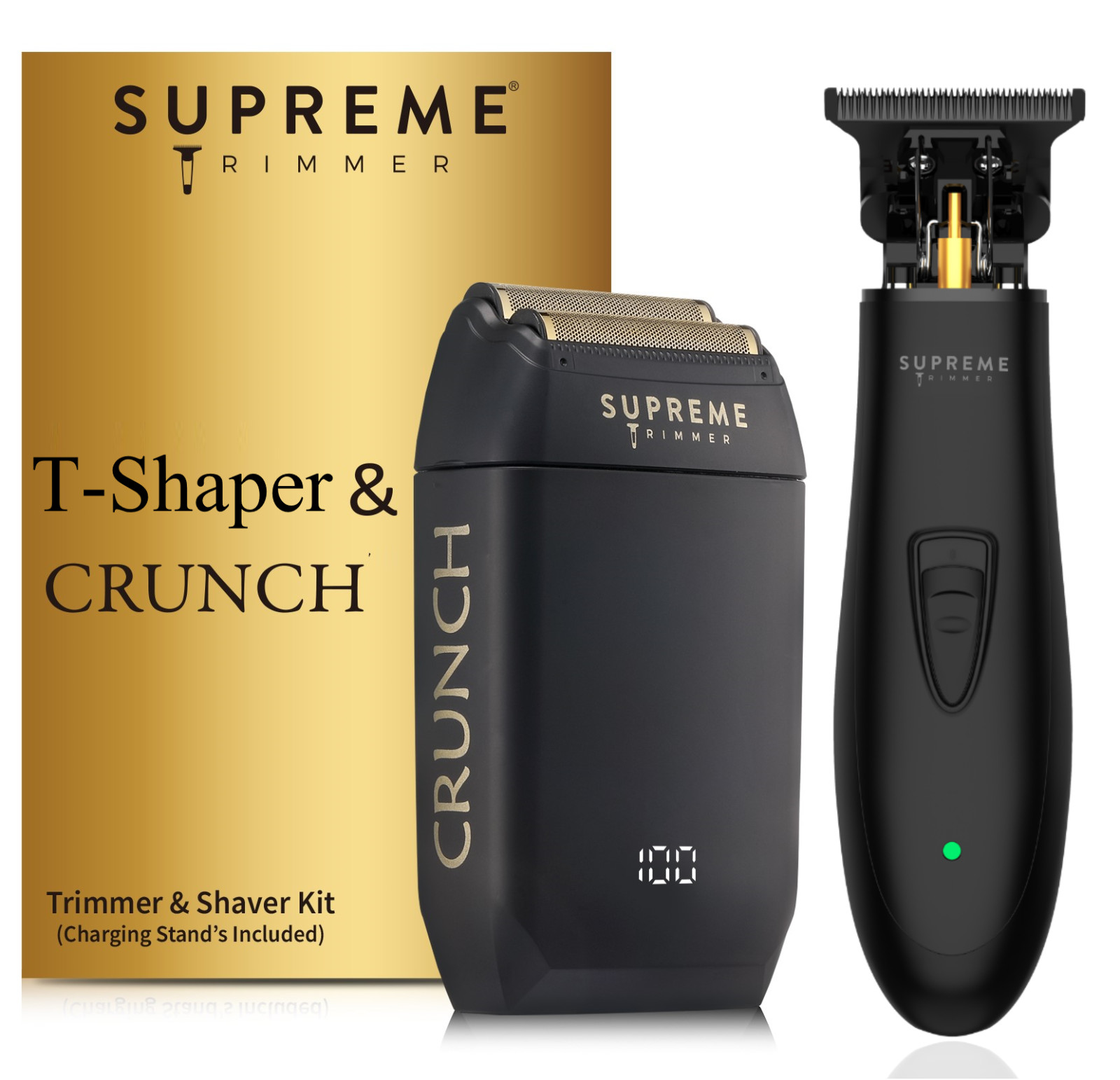 Supreme Trimmer T-Shaper Trimmer & Crunch Foil Shaver Set | STF602 ST5206 Black